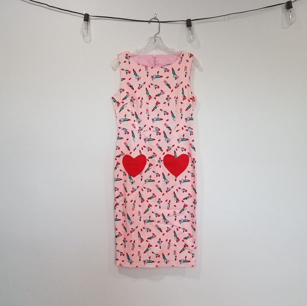 Lindy Bob Pink Lipstick Pencil dress